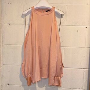 1st State Blush pink cold shoulder blouse high neck long sleeve